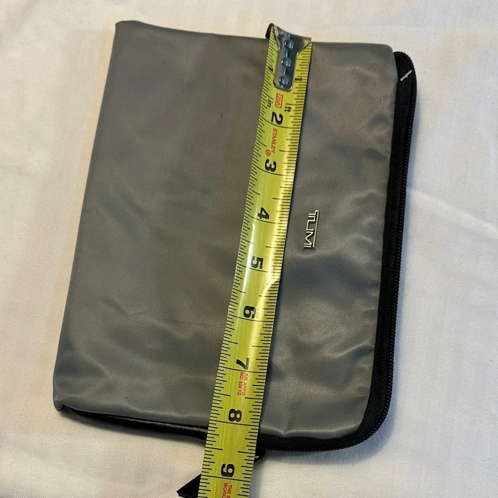 Tumi Gray and Black Zip Toiletry Pouch